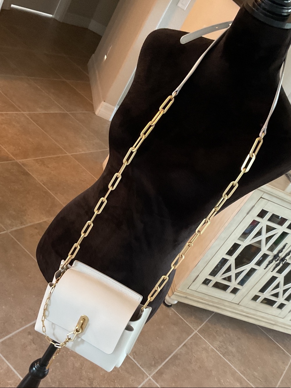 Zac Posen crossbody, cream with gold hardware